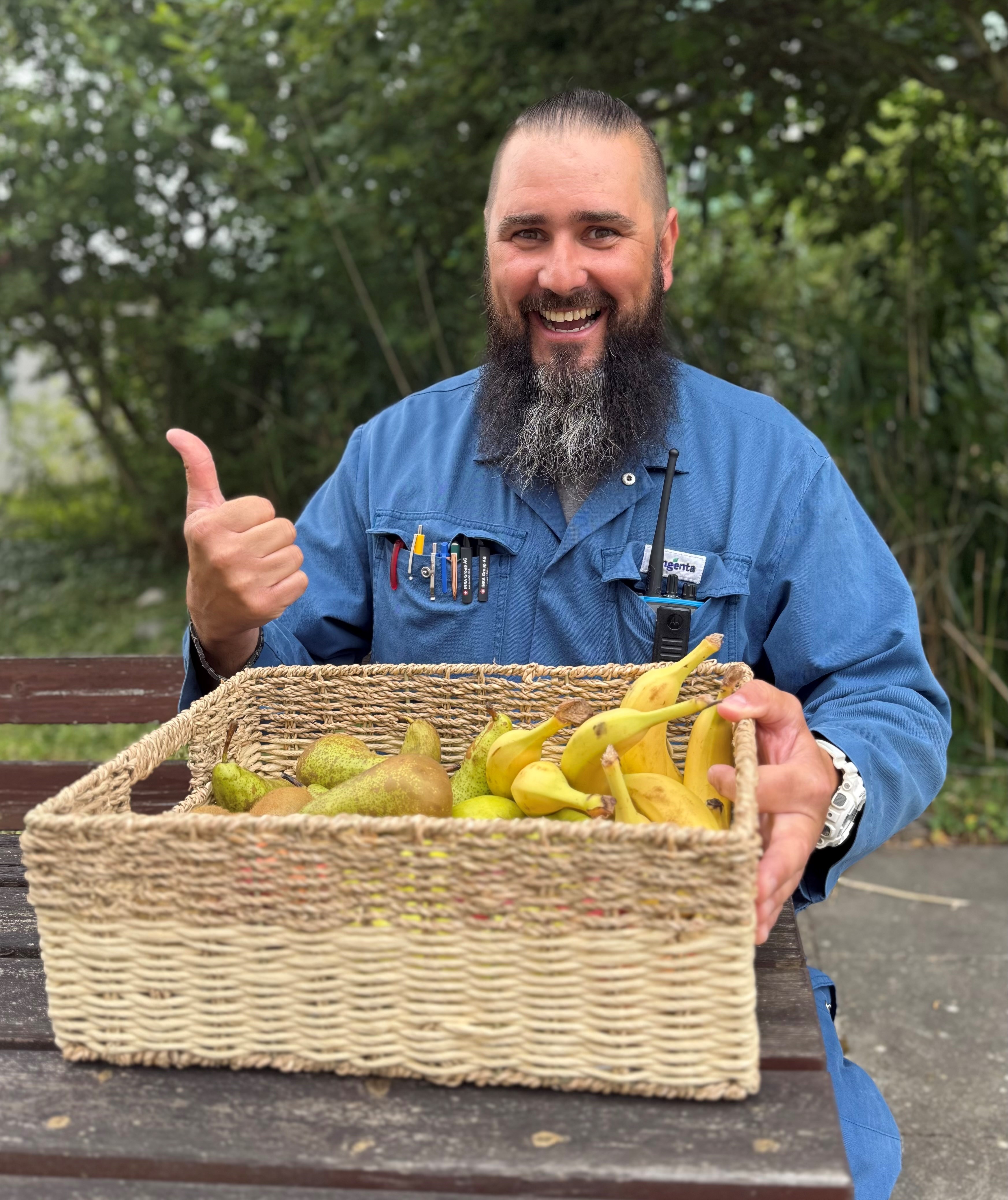 A basket of pears