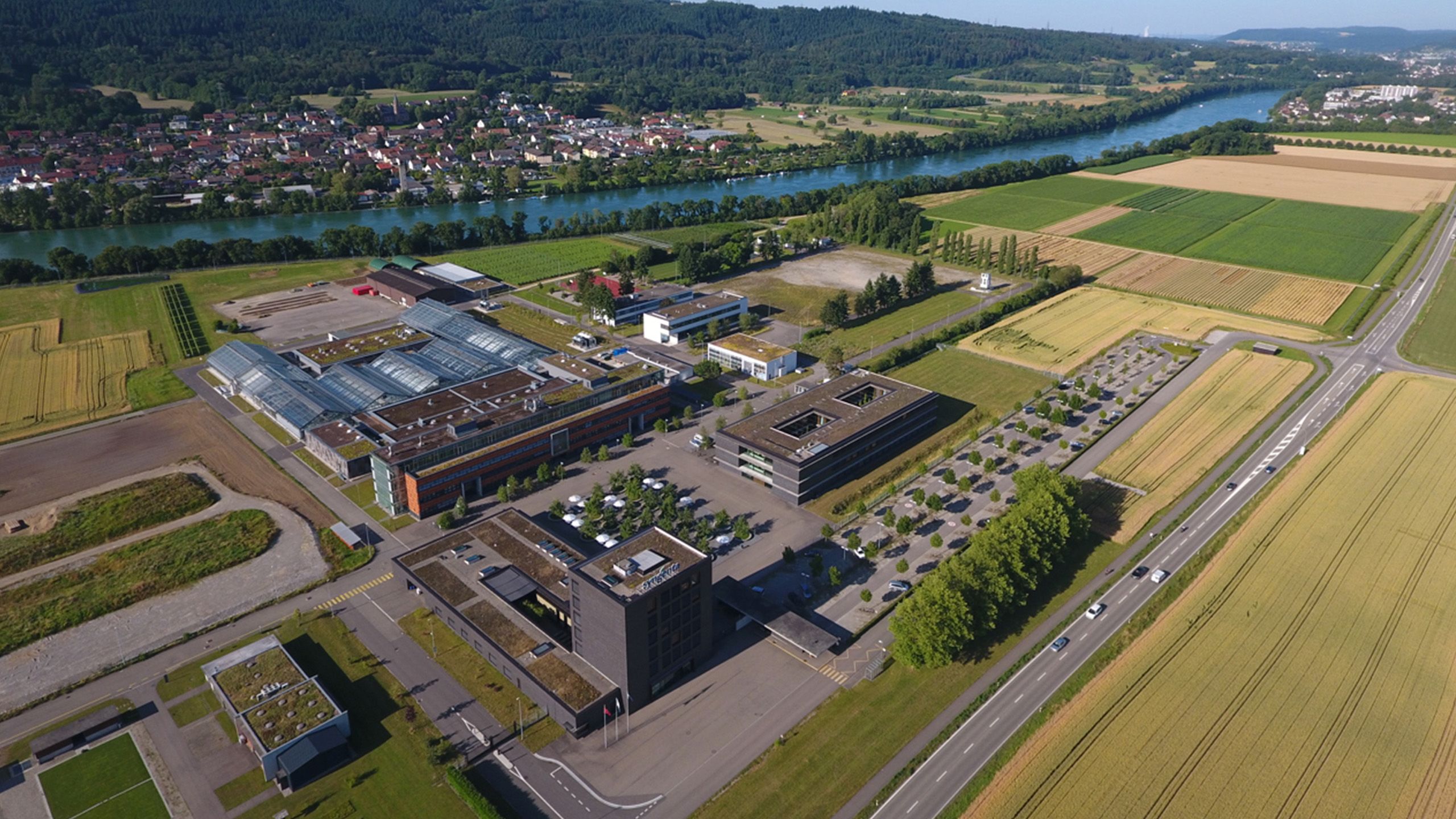 Ariel view of Syngenta's R&D facility at Stein, Switzerland.