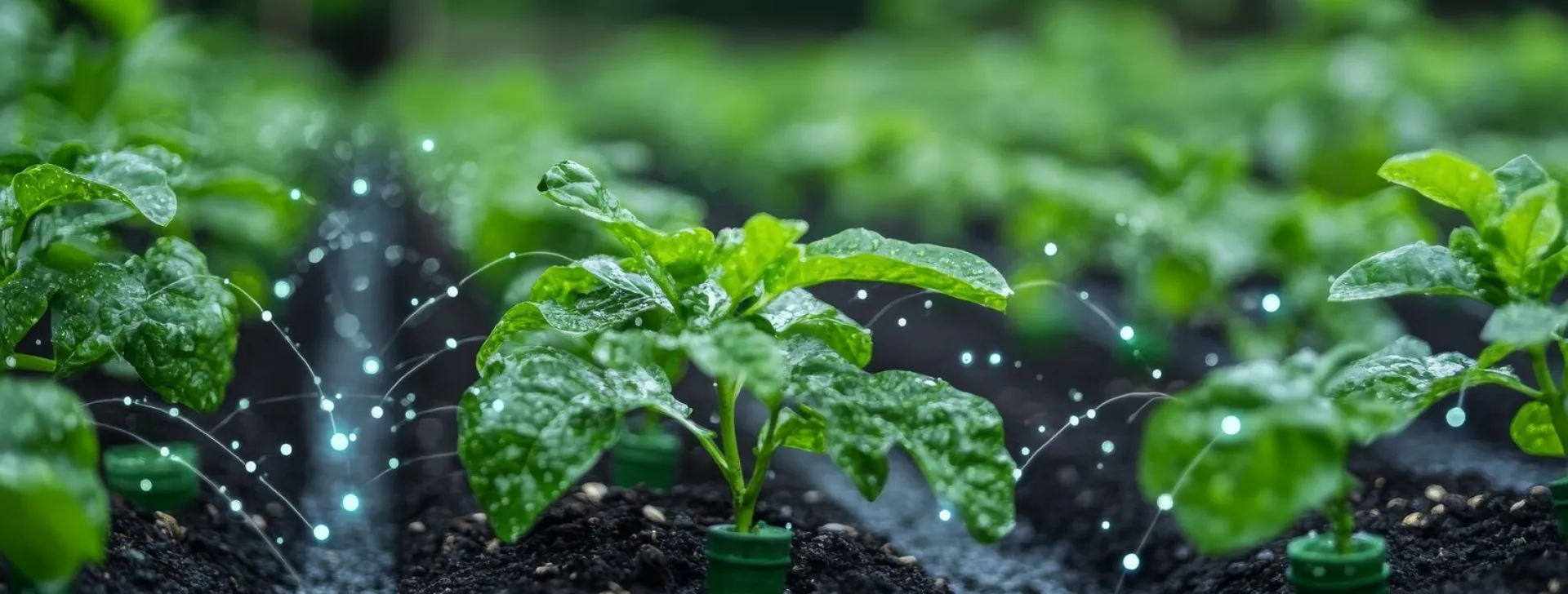 Innovative smart irrigation system enhancing crop growth in a lush agricultural field
